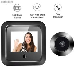 Doorbells New 2.4 Inch Peephole 120 Smart Digital Door Viewer Camera Security Monitor 240x320 HD Visual Doorbell 300000 Pixels ResolutionL231120