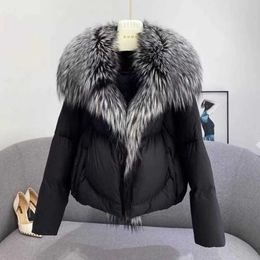 Winter Jacket Women's Big Natural Fox Fur Collar Female 90% White Duck Down Parkas Oversize Feather Puffer Coat