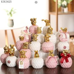 Storage Bottles Pink Ceramic Candy Box Cute Girl Room Decoration Jewellery Necklace Jar Portable Mini Debris Modern Home