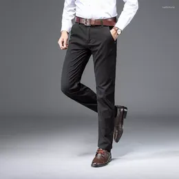 Men's Pants Straight Men Casual 97% Cotton 3% Spandex Man Khaki Thick Trousers Plus Size 28-40 Color Brand Autumn Winter Fashion