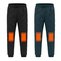 Men's Pants Mens Outdoor Sports Leisure Fleece Heating Warm Three Fibre Casual Thermal Men Plus Size Trousers