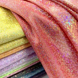 Fabric 150cm50100cm Glitter Laser Polyester Fabric Iridescent Holographic Wedding Party Background Doll Clothing Decor Material DIY 230419