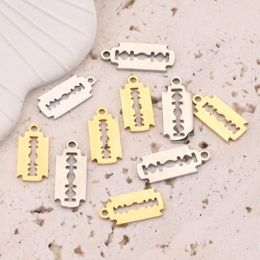 Charms 9 19mm Stainless Steel Razor Blades Jewelry Shaver Shape Pendants For DIY Necklaces Bracelet Making Wholesale