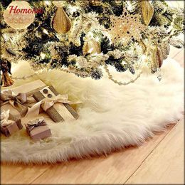 Christmas Decorations Tree Skirt 27 To 48inch White Faux Fur XMAS Stand Decoration Merry Supplies Year Home Outdoor Decor