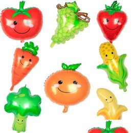 Party Decoration Summer Fruit And Vegetable Shaped Aluminium Film Balloons Wedding Birthday Childrens Cartoon Balloon Gifts Banana Ca Dhtso