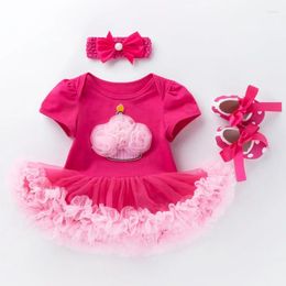 Girl Dresses 3Pcs Baby Birthday Clothes Born One Year Princess Tutu Dress Suit 1st Party 2 Years Infant Romper