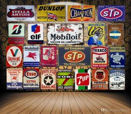 Vintage Mobil Motor Oil Tin Signs Metal Poster ELF STP Valvoline Auto Motorcycle Gasoline Garage Shop Home Wall Decoration Size 308727160