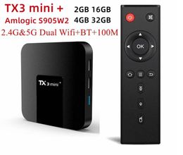 TX3 Mini Plus Android 11 TV Box 4GB RAM 32GB 64GB Rom Amlogic S905W2 2.4G 5G Dual Wifi 4K LAN 100M Set Top Box 2GB 16GB Smart TV Box