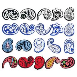 20pcs Paisley series fashion Shoe Charms Cool DIY Shoe Aceessories Fit croces Clogs PVC Decorations buckle adult Kids X-mas Gifts