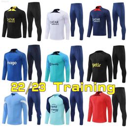 jogging Soccer kit Mens kids jacket tracksuits child clothing 22 23 training shirt football survetement children chandal MBAPPE Haaland Je E07J