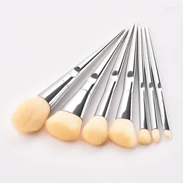 Makeup Brushes 7pcs Set Eyeshadow Foundation Blending Power Contour Concealer Blush Brush Champagne Professional