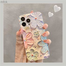 Cell Phone Cases Fashion Flowers Glitter Laser Phone Case For iPhone 14 Pro Max 13 12 11 X XS XR 7 8 Plus SE 2020 Luxury Soft Shockproof Cover