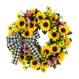 Decorative Flowers Outdoor Christmas Decorations Door Valentine Signs For Artificial Sunflower Wreath Front Handmade Flower With