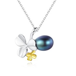 Clover Pearl Pendant Necklace S925 Sterling Silver 4/four Leaf Necklace European Women Fashion Collar Chain Wedding Party Jewellery Valentine's Day Gift SPC