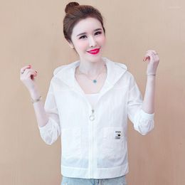 Women's Jackets Sun Protection Clothing Women Summer Clothes Korean Casual Thin Breathable Sunscreen Jacket UV Coat X173