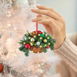 Christmas Decorations Creative Tree Santa Claus Snowman Acrylic Hanging Crafts Xmas Pendents Car Drop Ornaments Merry Decor