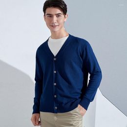 Men's Sweaters Cashmere Cotton Blend V-Neck Knitted Cardigan Men 2023 Spring Autumn Casual Single Breasted Long Sleeve Sweater Clothes