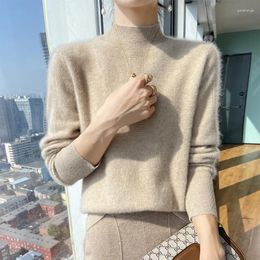 Women's Sweaters Cashmere Turtleneck Sweater For Women Merino Wool Knitted Long Sleeve Pullovers Warm Jumper Tops Autumn And Wi