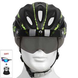 Cycling Helmets Bicycle Helmet with Goggles Ultralight Pattern MTB Bike Helmet Riding Mountain Road Bike Integrally Moulded Cycling Helmets P230419