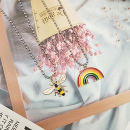 Pendant Necklaces Blocks Bees Necklace Female Fluvo-Aquic Soil Cool Hip-Hop Hip Hop Couple Korean Version Of The Simple Personality Male