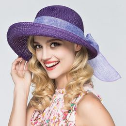 Wide Brim Hats Korean Fashion Bow Sun Hat Folding Fisherman Basin Summer Versatile Beach Shade Straw Top Lady