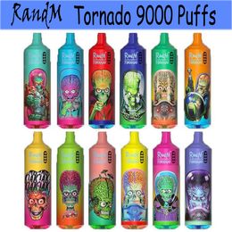 Original RandM Tornado 9000 Puff 9000 9k puffs Disposable E-cigarettes Features Mesh Coil 18ml Disposables Vapes Pen Tornado randm 9000 0 2 3 5% Rechargeable