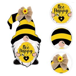 Decorative Flowers Office Decor Gnomes Door Hanging Sign Front Bee S Day Spring Festival Pendent Wooden House Number