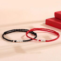 Charm Bracelets 2ps Handmade Red String Bracelet With Inregular Bead Protection For Women Men Couple Birthday Anniversary Friendship