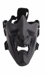 Scary Smiling Ghost Half Face Mask Shape Adjustable Tactical Headwear Protection Halloween Costumes Accessories aVAe2732044