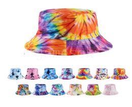 Adult Bucket Hat Fishermans Hat Reversible Fishing Cap Colourful Graffiti Hip Hop Creative Tie Dye Men Women DF194