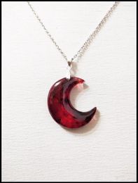 Pendant Necklaces Gothic Blood Red Moon Charm Necklace For Men Women Fashion Witchcraft Jewelry Accessories Gift Vampire Choker Trend