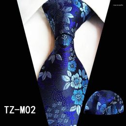 Bow Ties RBOCOClassic Men's Tie Set Paisley Flowers Neck And Handkerchief 8cm Pocket Square For Men Wedding Party Gift