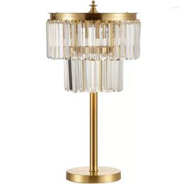 Table Lamps Europe Luxury Gold Crystal Light Lamparas Large Copper LED Wedding Lighting Abajur Living Room Foyer Floor