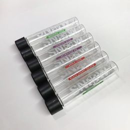 Empty 1.5 Gramme Snow Infused Joint Pre Roll Child Proof Resistant Glass Tubes Prerolls Containers Packaging With 6 Strains Option Sticker Label OEM LOGO