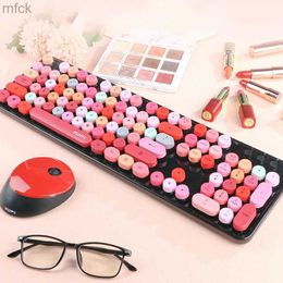 Keyboards Keyboards Cool red color wireless keyboard mouse color punk keyboard office