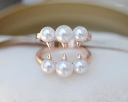 Cluster Rings LMF Moisshome 925 Silver Pearl Ring Custom Order Japan Trendy INS Styles Gold Plated