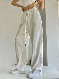 Women s Two Piece Pants Korean Fashion Joggers Sweatpant Harajuku Hip Hop Grey Wide Leg Track Oversized Baggy Sportswear Trousers Female 231120