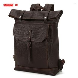 Backpack Genuine Leather Travel Men's Men High-Grade Large Capacity First Layer Cowhide Computer Business
