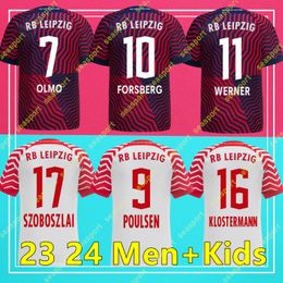 2023/2024 RBL Soccer Jerseys Leipziges Home SILVA NKUNKU SZOBOSZLAI POULSEN ANGELINO ADAMS OLMO KLUIVERT HAIDARA LAIMER MORIBA Men Kids Kits football shirt