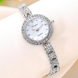 Wristwatches Fashion Women's Watches Luxury Crystal Bracelet Quartz Rose Gold Casual