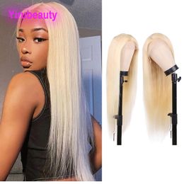 Brazilian Human Hair 613# 13X4 Lace Front Wig Silky Straight 10-32inch Blonde Colour 150% 180% Density Indian Raw Virgin Hair Wigs