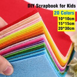 Fabric 20Colors20Pcs Nonwoven Felt Fabric Needlework Patchwork Cloth Bundle For Kids Scrapbooking Doll DIY Quilting Sheet Sewing Crafts 230419