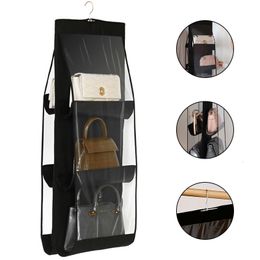 Storage Bags hanging bag rotatable hook six compartment storage closet 230419