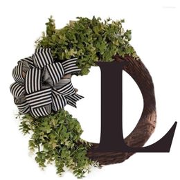 Decorative Flowers 26 English Letters Front Door Wreath Garlands Art Ornaments Crafts