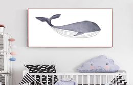 Blue Sleeping Whale Nursery Print Painting Girl Playroom Wall Art Canvas Painting Nordic Poster Wall Pictures For Kids Bedroom3589485