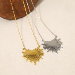 Pendant Necklaces WILD & FREE IN Stainless Steel Geometric For Women Trendy 18K Gold Plated Choker Jewellery Waterproof