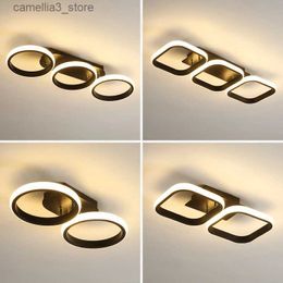 Ceiling Lights Nordic LED Chandelier Ceiling Lamp for Living Room Corridor 30W 22W 20W Square Round LED Ceiling Light for Kitchen Home Lighting Q231120