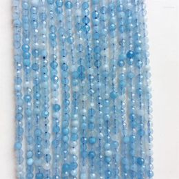 Loose Gemstones 3MM Aquamarine Gemstone Beads Natural Stone Gem Mineral For Small Size Jewelry Necklace Bracelet Making DIY Design