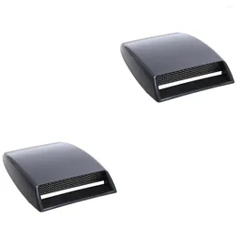 2pcs Universal Car Hood Scoop Racing Air Flow Intake Bonnet Vent Grille Cover (Black)