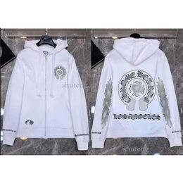 Designer Hoodie Chrome Mens Hoody Clothing Womens Heart Hoodies Hooded Ch Cross Flower Arm Front Printed Horseshoe Pocket Zipper Jackts 378